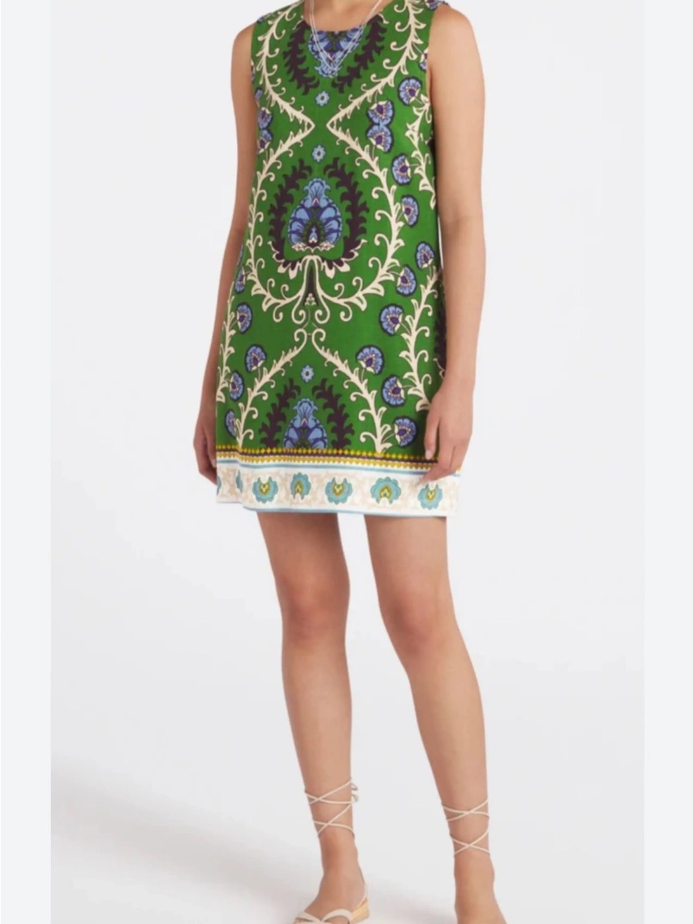 Sanctuary Green Paisley-Print Sleeveless Mini Dress